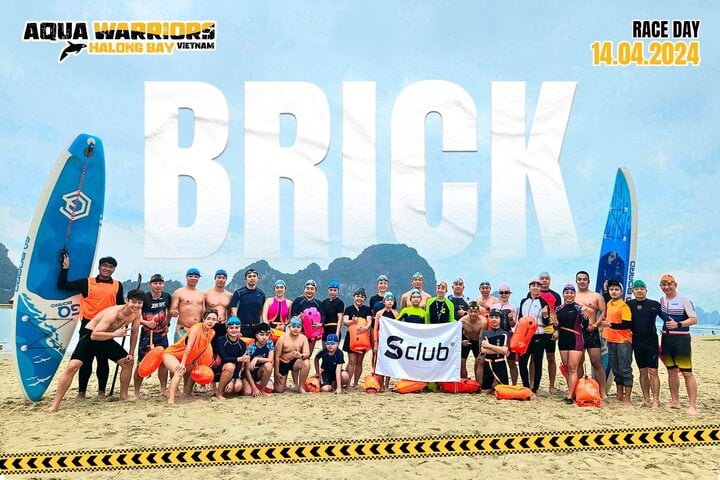 Muchos guerreros practican los últimos ejercicios de Brick para prepararse para Aqua Warriors Halong Bay el 14 de abril.