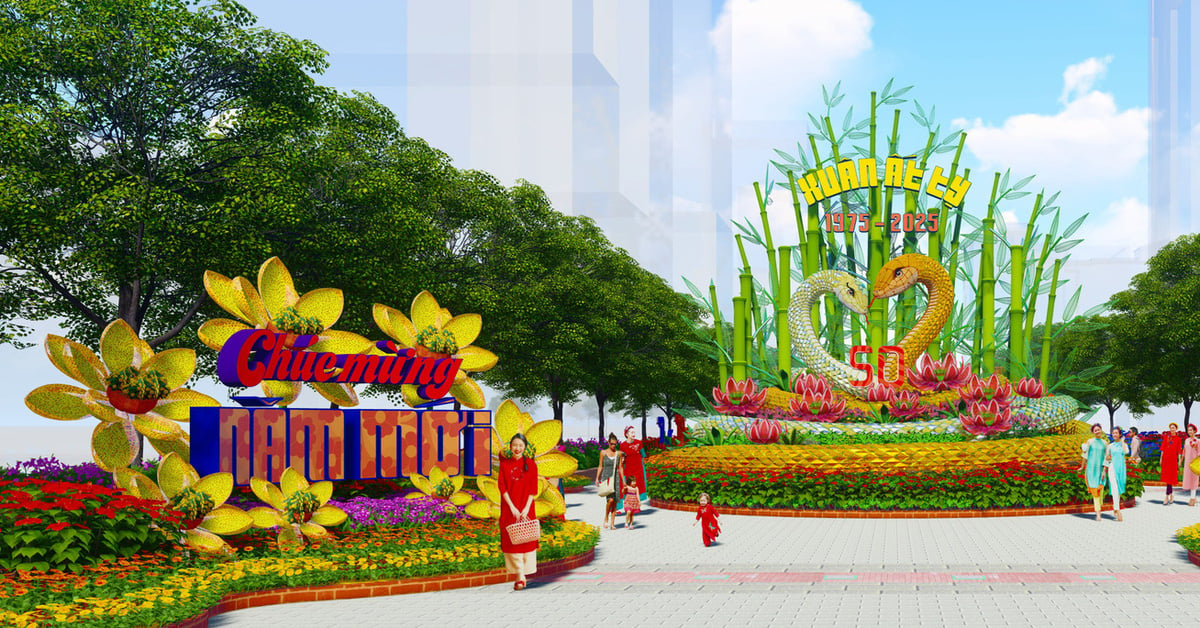 Mascot on Nguyen Hue Flower Street Tet 2025: elaborately created 'Ty' is not cold