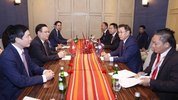 National Assembly Chairman Vuong Dinh Hue meets Lao National Assembly Chairman Saysomphone Phomvihane