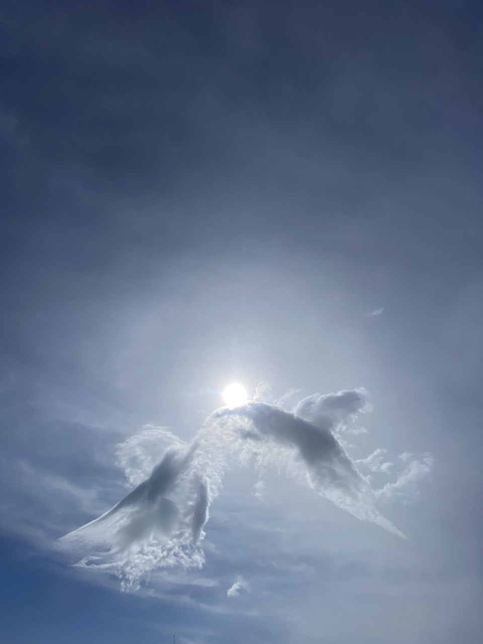 Impresionante formación de nubes con forma de carpa y dragón en la cima de la montaña Ba Den, Tay Ninh