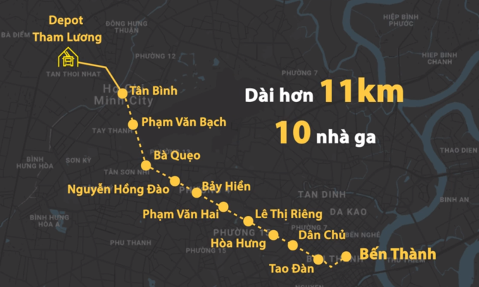 Sơ đồ tuyến Metro Số 2. Đồ hoạ: Thanh Huyền