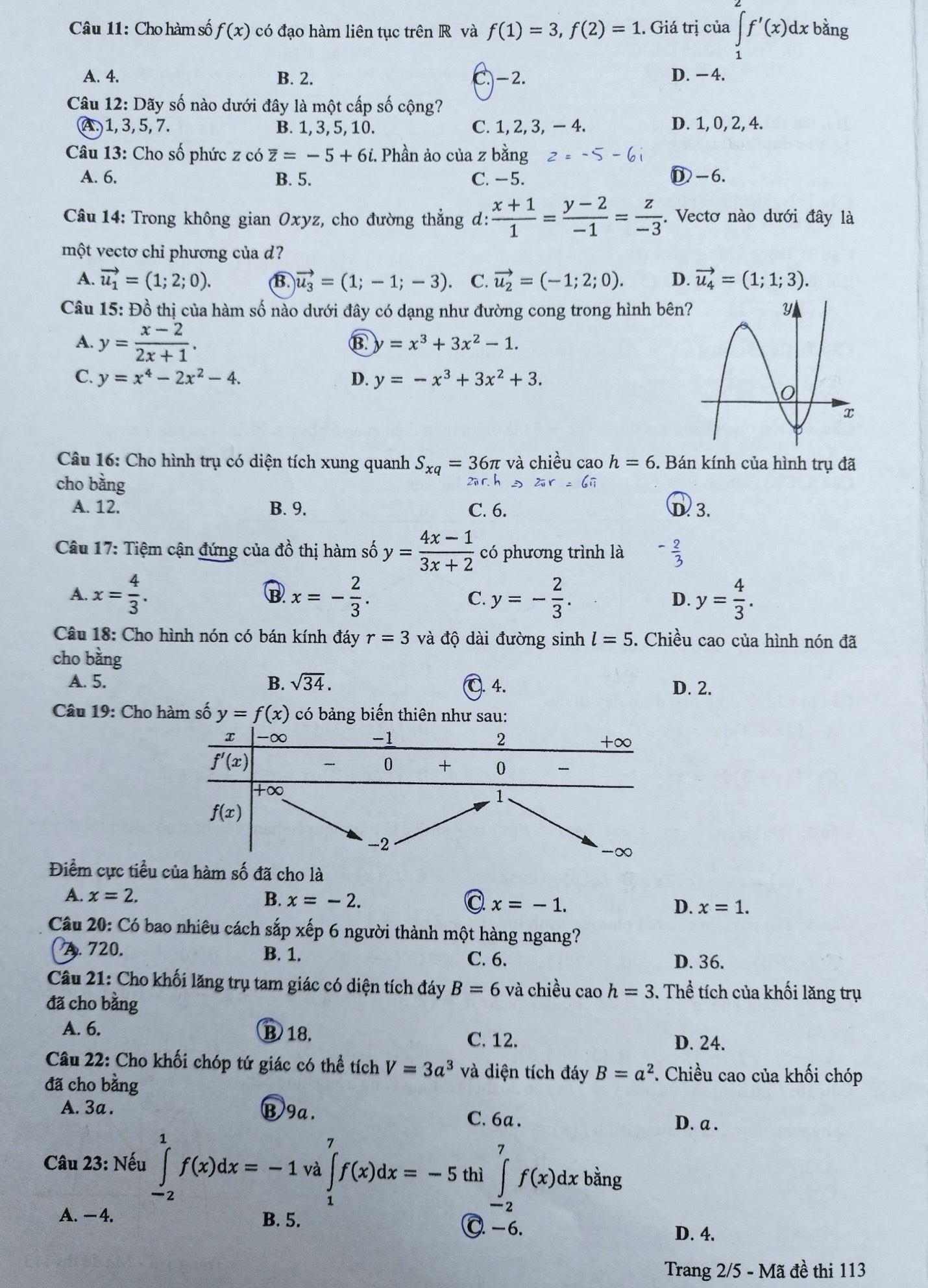 Thi tốt nghiệp THPT 2024: Đề chính thức môn toán- Ảnh 7.