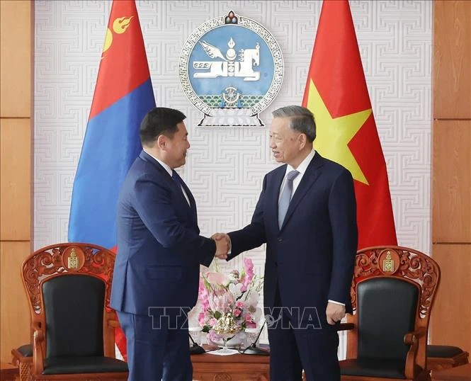 [Ảnh] Tổng Bí thư, Chủ tịch nước hội kiến lãnh đạo Mông Cổ ảnh 1