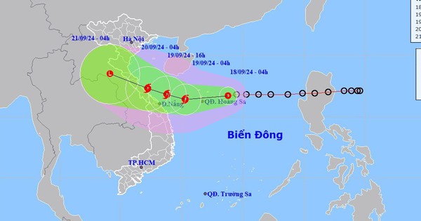 기도: 열대 저기압이 4호 폭풍, 레벨 10 돌풍으로 강화되어 Quang Binh 방향으로 향하고 있습니다.