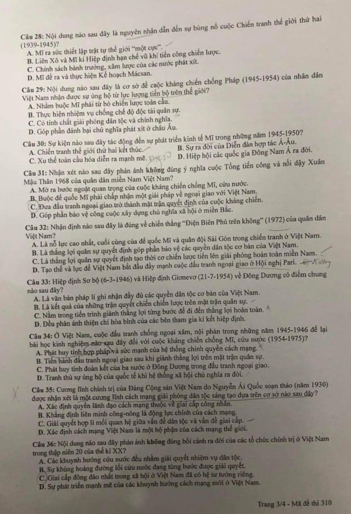 Chi tiết đề thi, giải đề thi môn Lịch sử, Địa lý, Giáo dục công dân ảnh 9