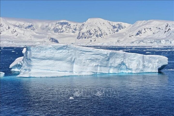 南極のチリグアノ湾の氷山。イラスト写真：AFP/VNA