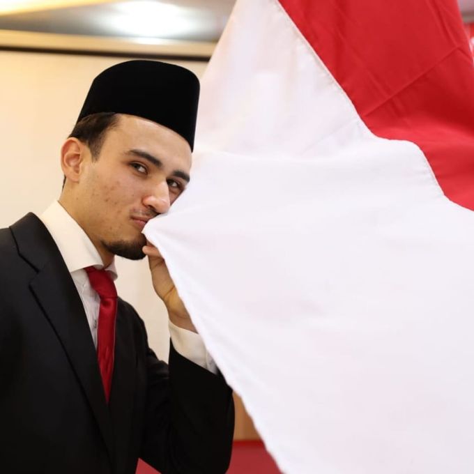 Nathan Tjoe Aon durante su ceremonia de juramento de ciudadanía indonesia el 12 de marzo. Foto: Instagram/Timnas Indonesia