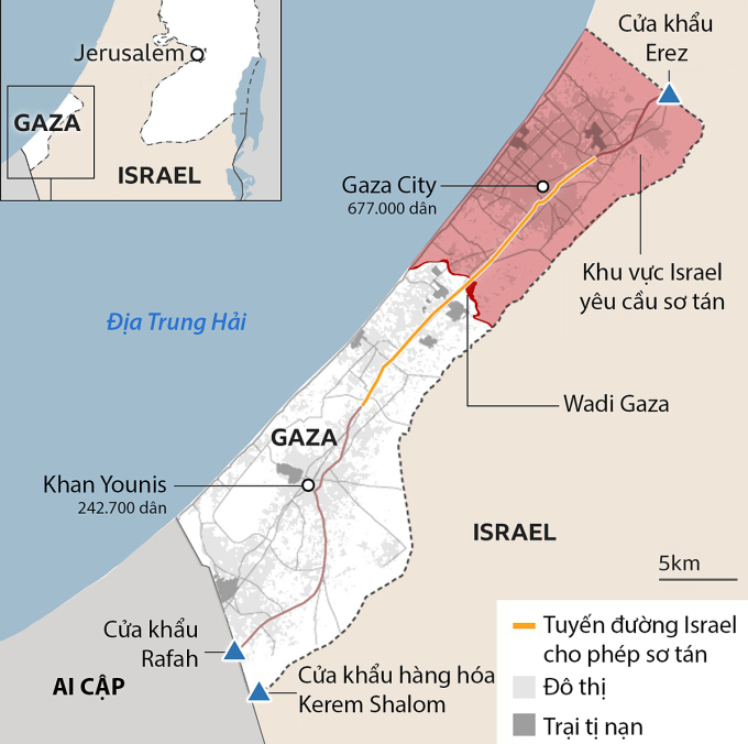 Lage des Grenzübergangs Rafah, der den Nord-Sinai (Ägypten) mit dem Gazastreifen verbindet. Grafik: BBC