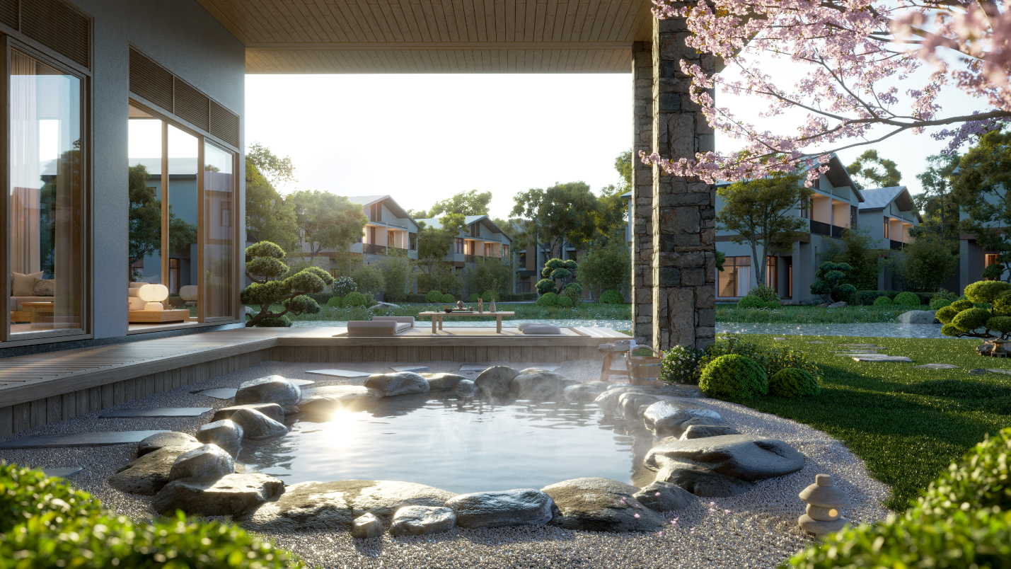 ベトナム製 宝石絵画「白鳥のいる庭園」