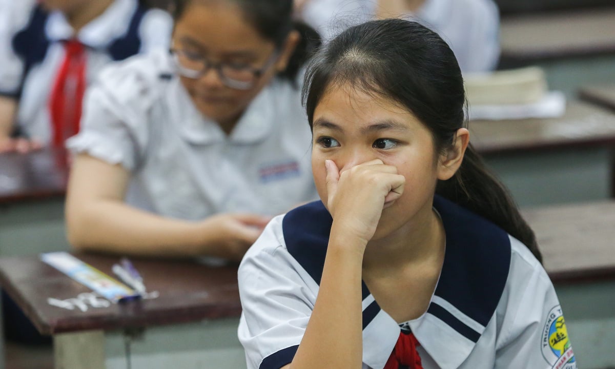 La deuxième école publique de Saigon organise un examen d'entrée pour la 6e année