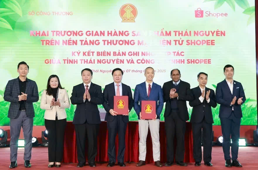 Thái Nguyên ra mắt Gian hàng sản phẩm trên sàn thương mại điện tử Shopee - Ảnh 1.