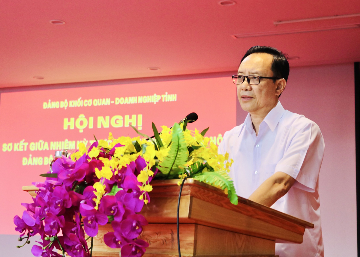 Comrade Thao Hong Son, Standing Deputy Secretary of the Provincial Party Committee, Chairman of the Provincial People's Council spoke at the conference.