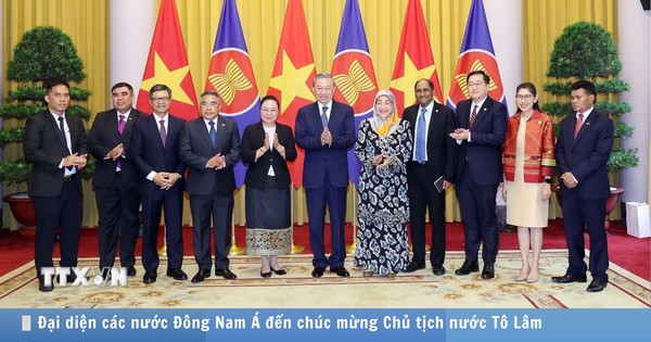 Representatives of Southeast Asian countries came to congratulate President To Lam.