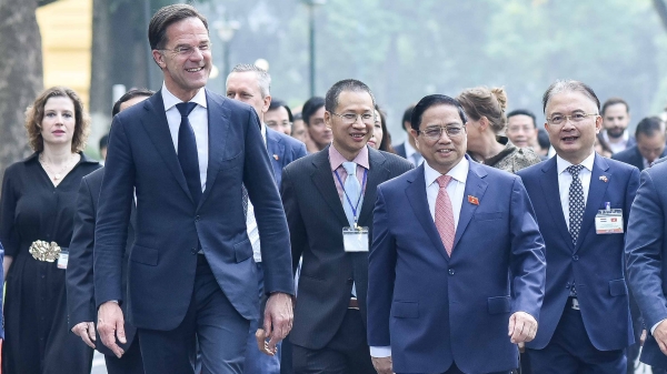 Thủ tướng Phạm Minh Chính chủ trì lễ đón chính thức Thủ tướng Hà Lan Mark Rutte