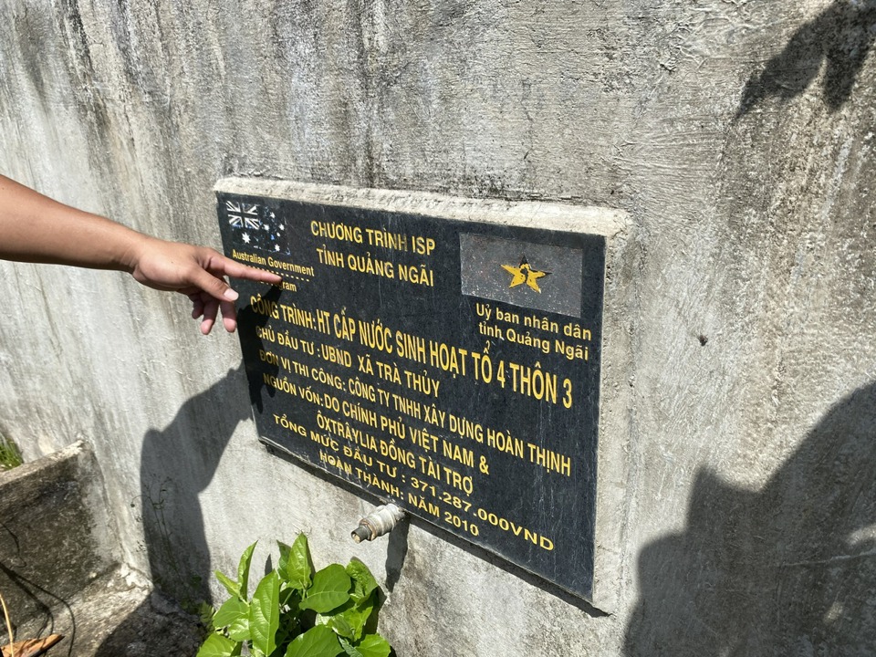 A centralized domestic water supply project in Tra Thuy commune (Tra Bong district) has stopped operating.