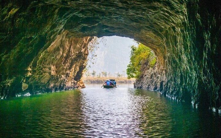 Cave tour by boat.