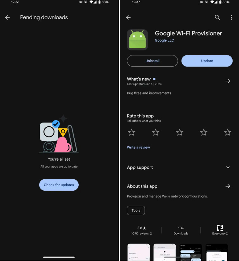 Erreur Google Play : l'image de mise à jour de l'application système n'apparaît pas 2
