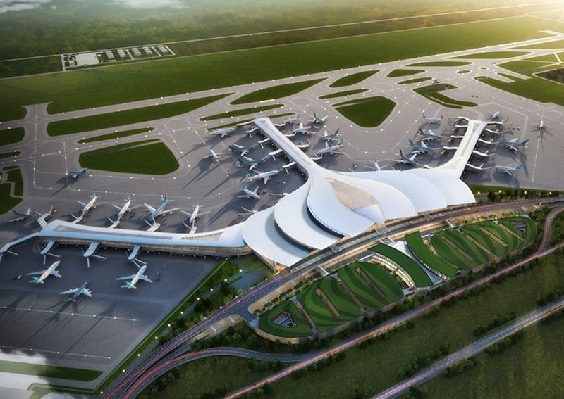 Perspective du terminal passagers de l'aéroport de Long Thanh.