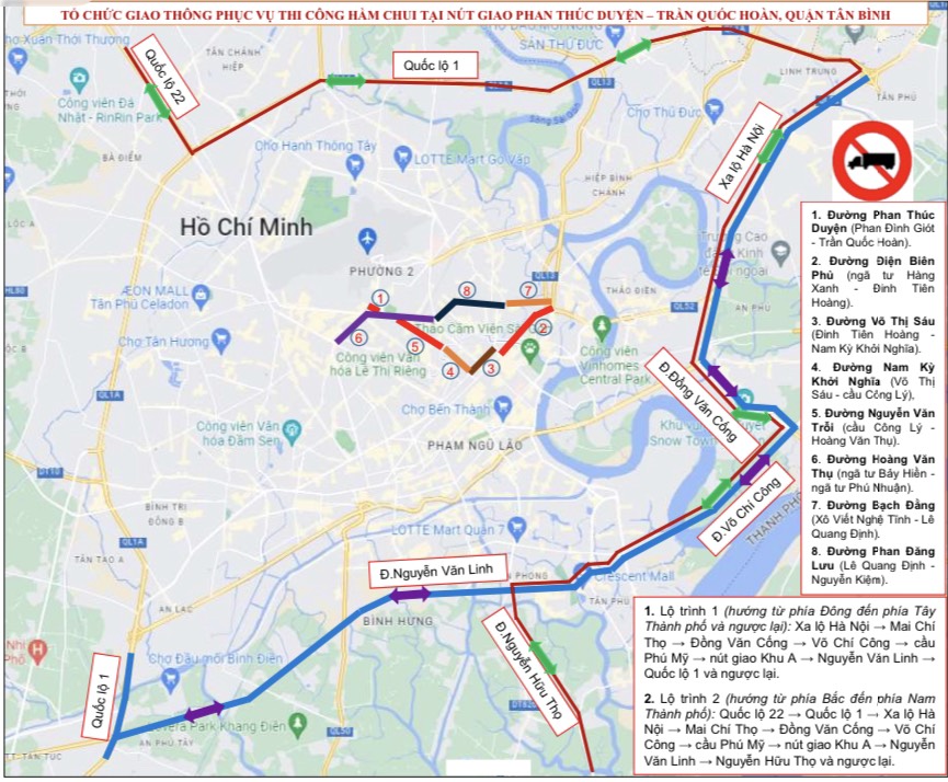 TP.HCM cấm xe đầu kéo vào 8 tuyến đường gần sân bay Tân Sơn Nhất  - Ảnh 2.