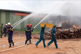 Thực tập phương án chữa cháy và cứu nạn cứu hộ cấp tỉnh có huy động nhiều lực lượng, phương tiện năm 2023