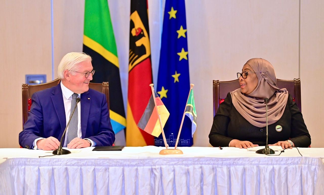 Tổng thống Tanzania Samia Suluhu Hassan và người đồng cấp Đức Frank-Walter Steinmeier ngày 31/10. (Nguồn: Diramkini) 