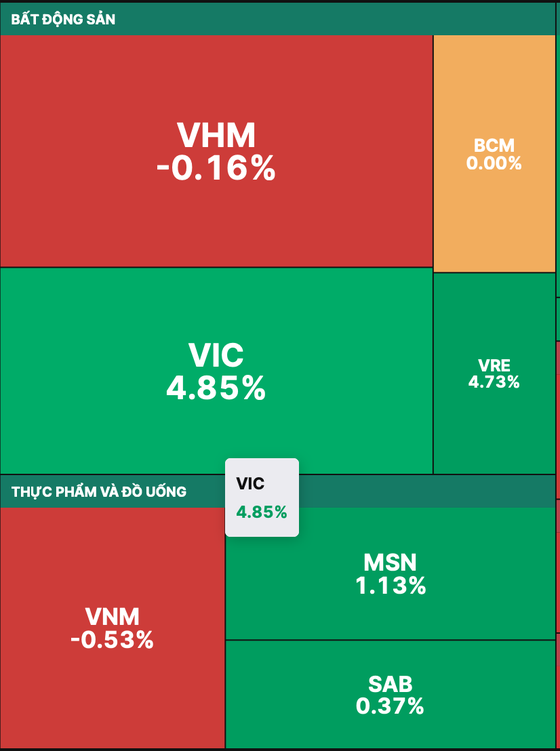 VIC의 강력한 증가로 VN-Index는 녹색을 유지했습니다. 사진 1