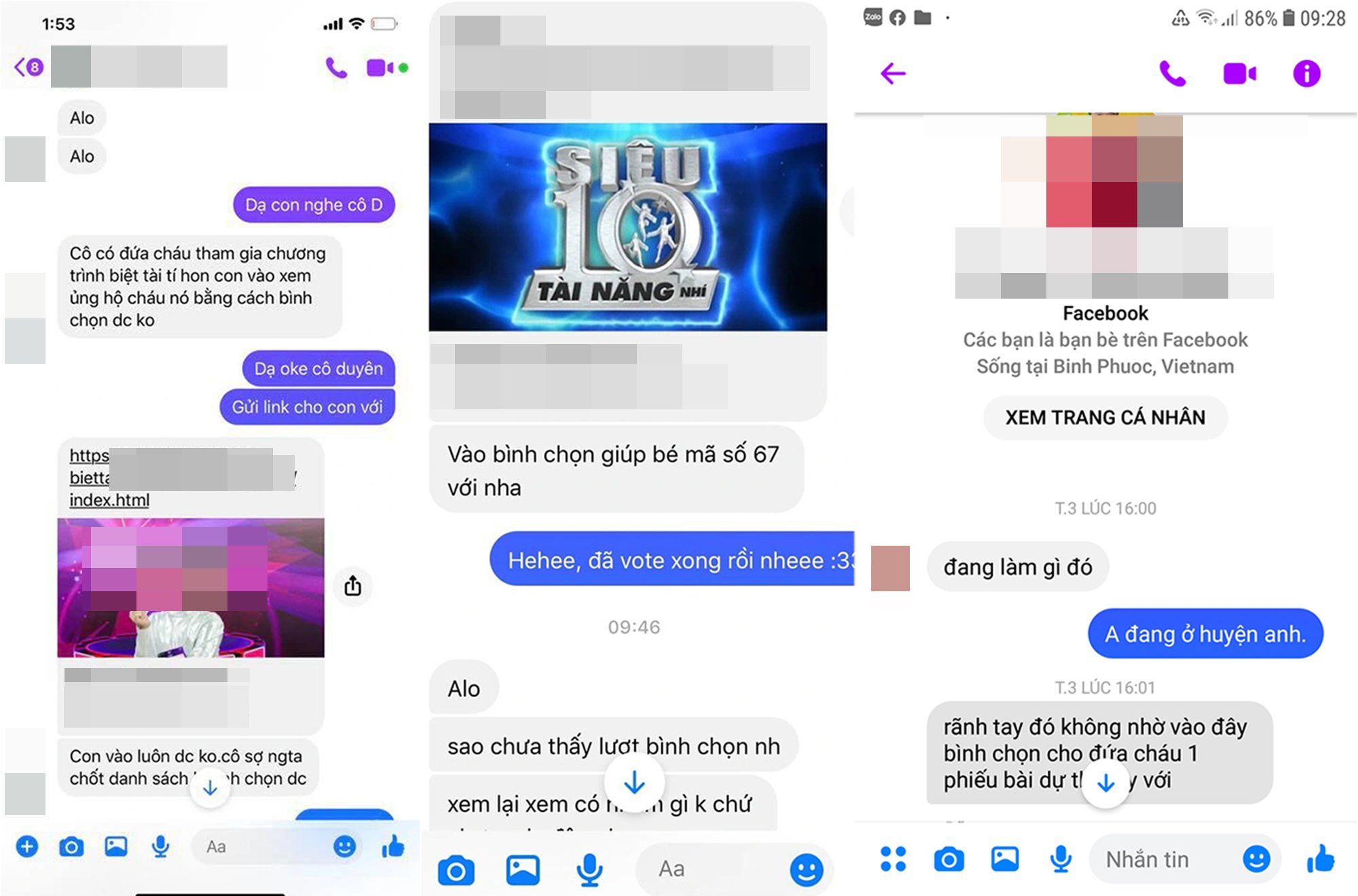 Nhiều Facebook bị lợi dụng để gửi các đường link giả mạo bình chọn nhằm đánh cắp thông tin tài khoản, tiền