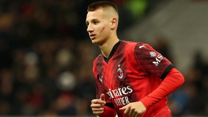 Camarda after coming on as a substitute in the match against Fiorentina at San Siro on November 25. Photo: FI