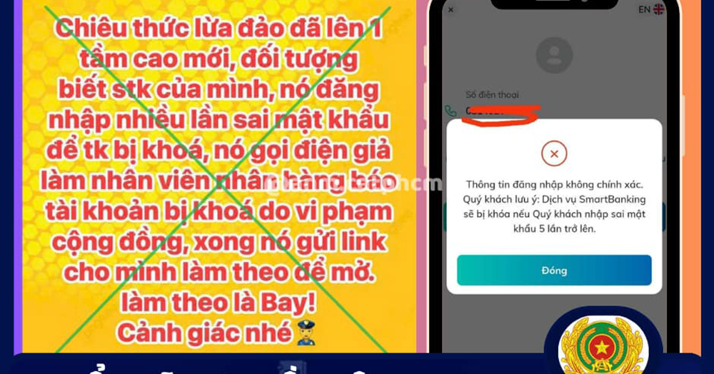 Công an nói rõ thực hư chiêu lừa đảo 'nhập sai mật khẩu tài khoản ngân hàng'