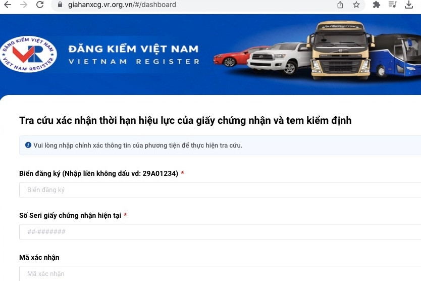 Chủ xe khó truy cập gia hạn kiểm định, Cục Đăng kiểm lập thêm tên miền riêng