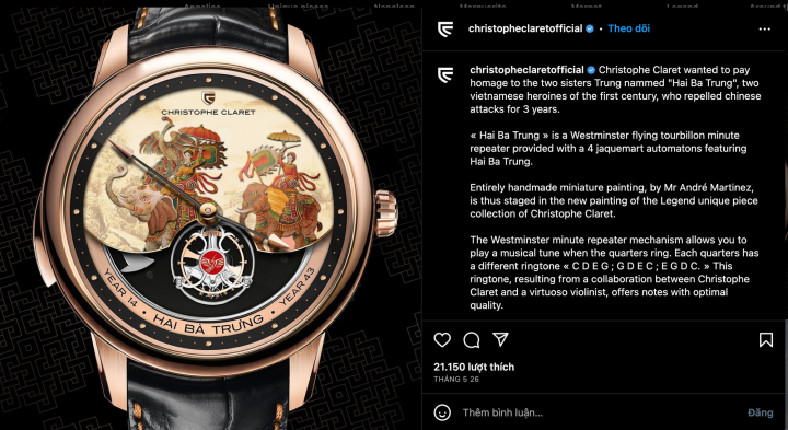 Image of Hai Ba Trung appears in luxury Swiss watch - 1