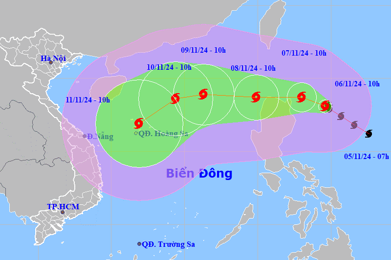 Le typhon Yinxing est sur le point d'entrer dans la mer de l'Est, la zone de fortes pluies dans la région centrale se déplace