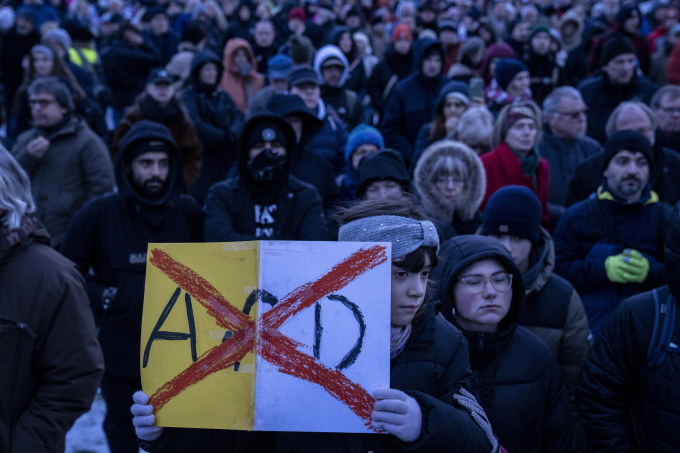 Germans protest against the far-right AfD party in Berlin on January 21. Photo: AP