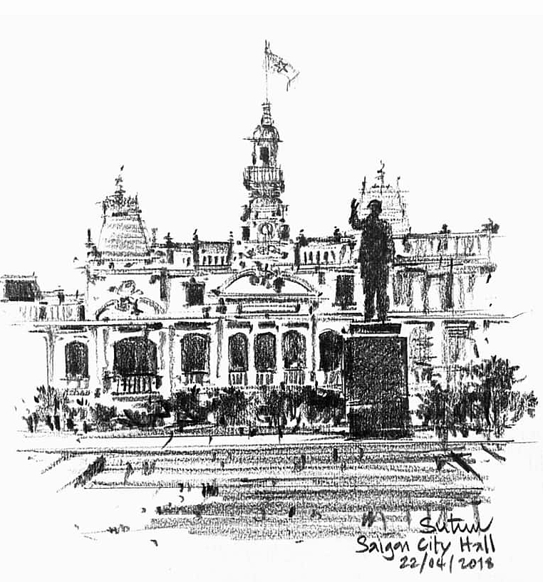 Góc ký họa: Trụ sở UBND TP.HCM- Ảnh 2.