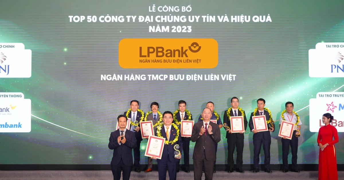 LPBank được vinh danh Top 50 Công ty Đại chúng uy tín và hiệu quả năm 2023