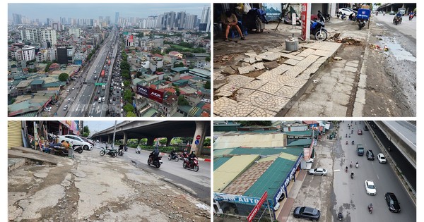 L'état actuel des trottoirs de la rue Nguyen Xien avant que le district de Thanh Xuan ne prévoie de dépenser 29 milliards de VND pour des rénovations