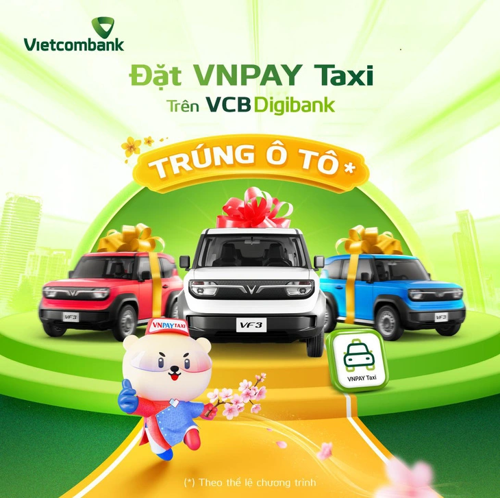 VCB Digibank 経由でタクシーを予約すると、VinFast VF3 車を所有するチャンス