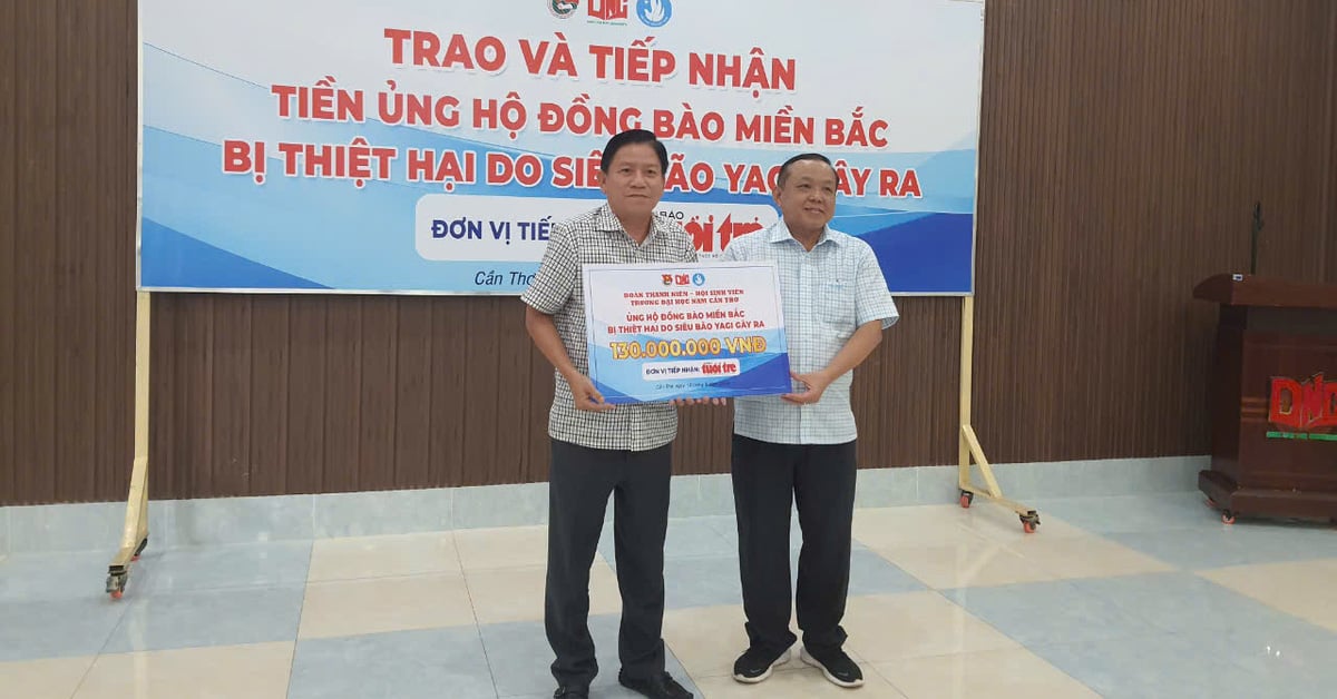 Hơn 25.000 sinh viên, học viên Cần Thơ đóng góp, gửi Tuổi Trẻ ủng hộ đồng bào vùng bão số 3