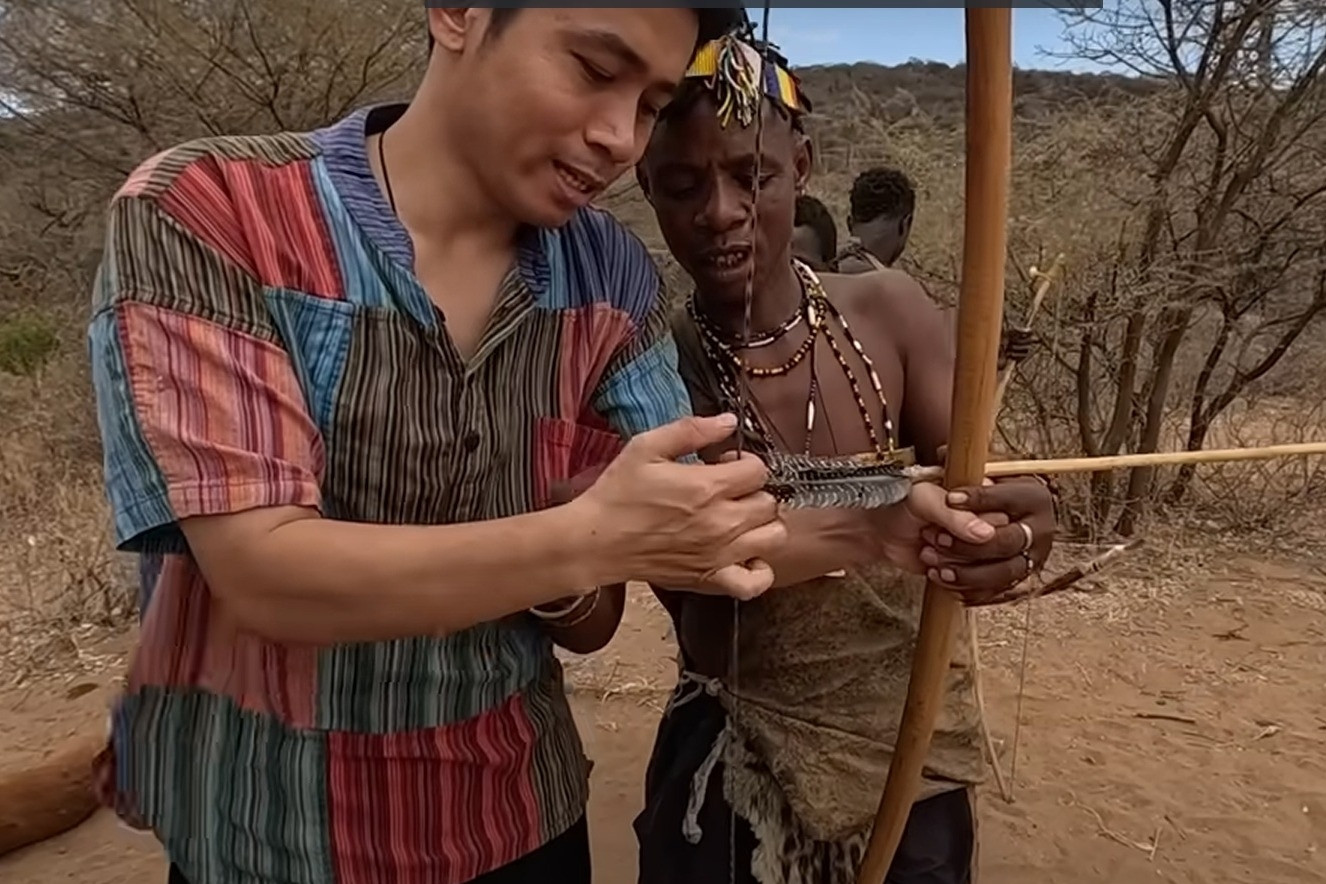 Vietnamese man hunts with the only hunter-gatherer tribe in Africa