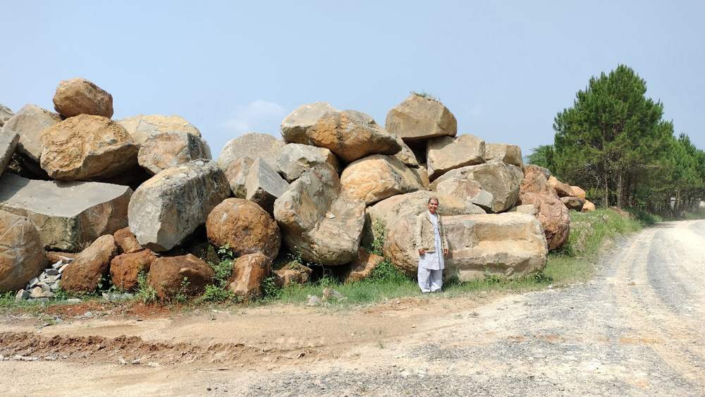 Stones ready for gardening folk songs