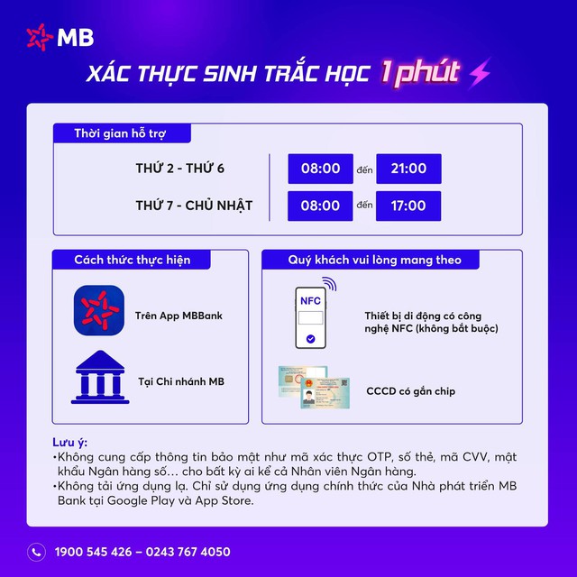 MB hỗ trợ sinh trắc học siêu tốc, lại tặng combo quà 