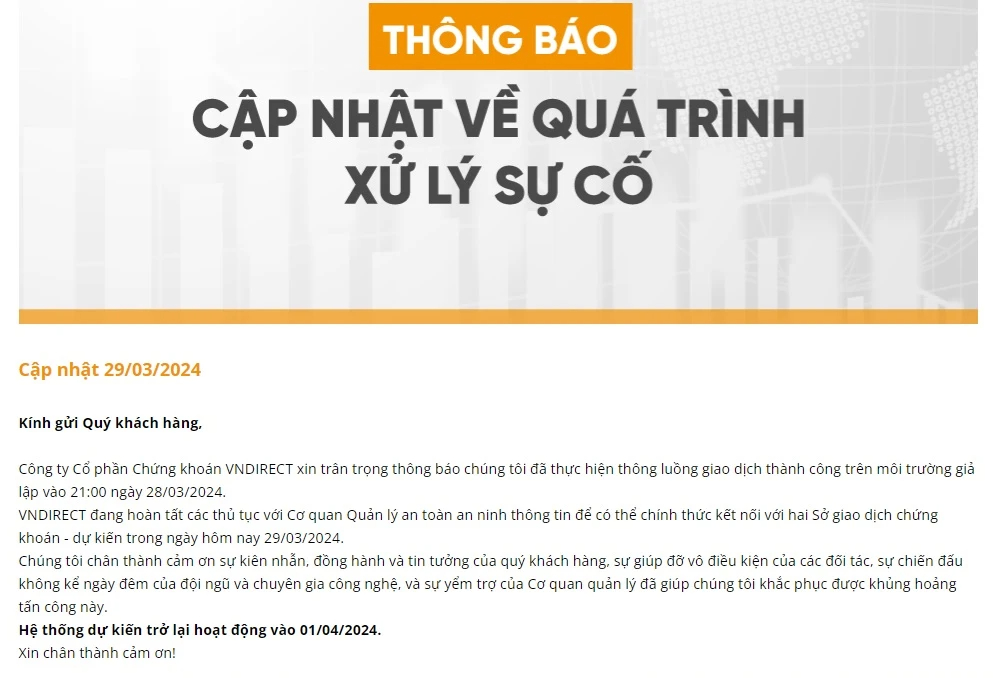 VNDIRECT dự kiến hoạt động trở lại từ 1.4- Ảnh 1.