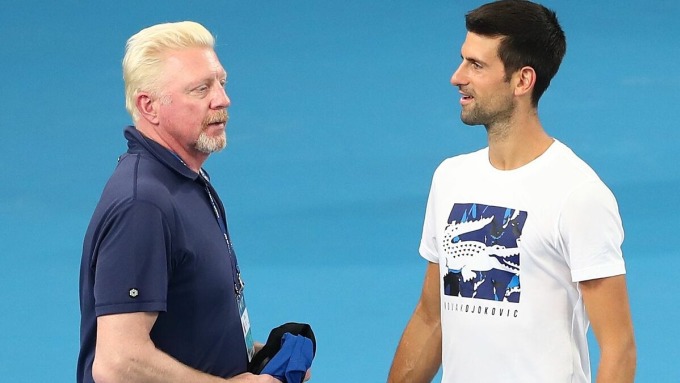 Becker (ឆ្វេង) បានជួយ Djokovic ឈ្នះ Grand Slams ចំនួនប្រាំមួយនៅចន្លោះឆ្នាំ 2013 និង 2016 ។ រូបថត៖ AP