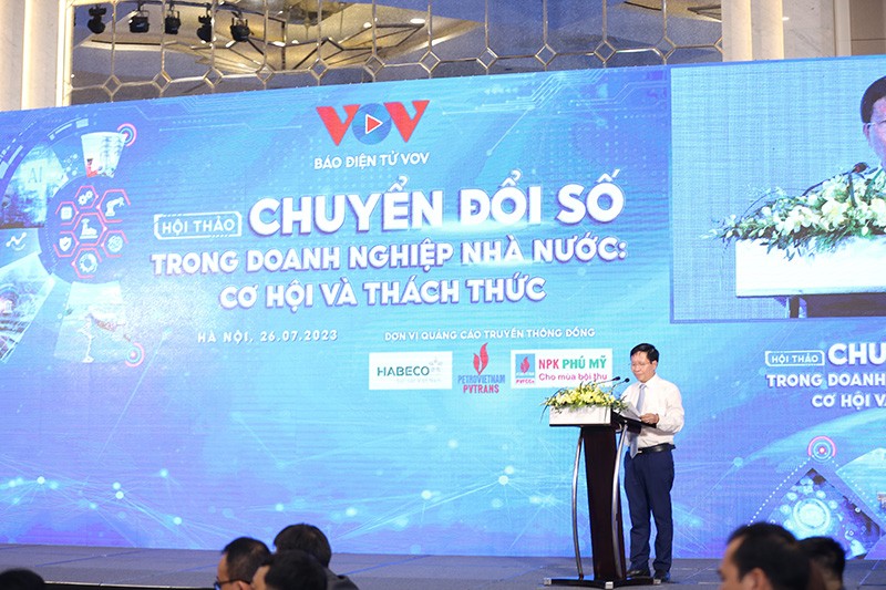 Ông Vũ Hải Quang, Phó Tổng Giám đốc Đài Tiếng nói Việt Nam phát biểu khai mạc Hội thảo