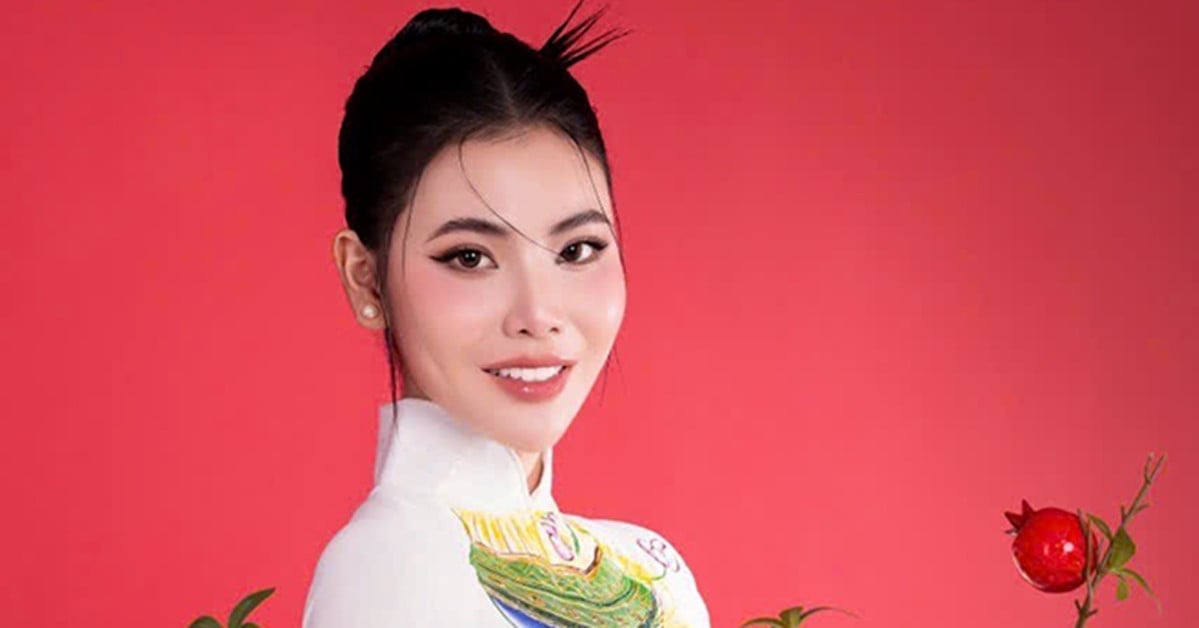 Miss Vietnam 2024 runner-up gracefully wears ao dai, showing off her height of 1.73m