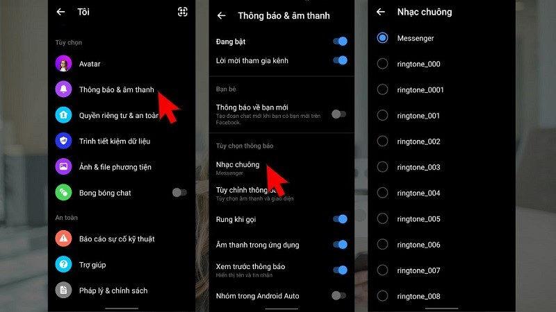 Đổi nhạc chuông Messenger trên điện thoại chỉ với vài thao tác đơn giản