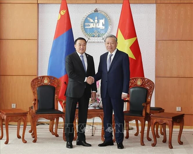 [Ảnh] Tổng Bí thư, Chủ tịch nước hội kiến lãnh đạo Mông Cổ ảnh 3