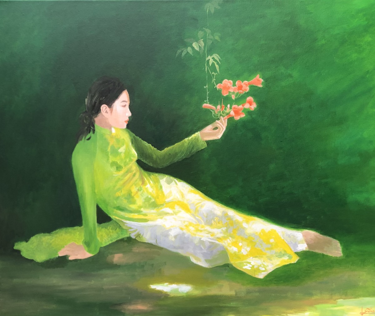 Nét dịu dàng của phụ nữ Việt trong tranh Trần Hữu Dũng