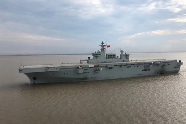 China's most advanced amphibious assault ship appears in the Western Pacific