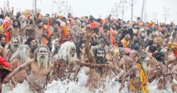 People flock to go nude bathing despite the 'biting' cold weather